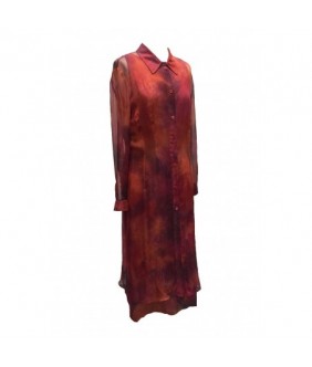 Dress and coat set in silk