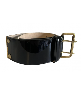 PATENT LEATHER VANITY BELT