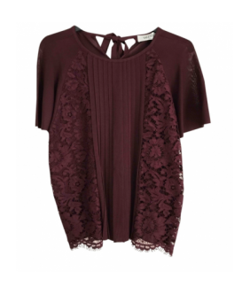 PLEATED & LACE TOP